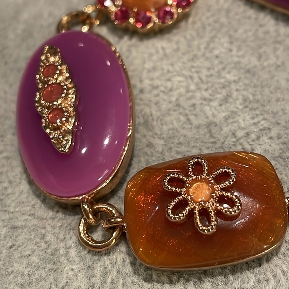 Liz Claiborne Sherbert Bracelet Pink & Orange & gold 7” - Picture 2 of 9